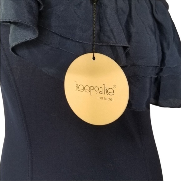 NEW NWT keepsake the label navy “my dilemma” mini one shoulder ruffle dress | 8 - Picture 3 of 9